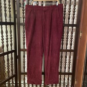 JOHN BLAIR Dark Red 100% Cotton Corduroy Pants Men’s Size 38L